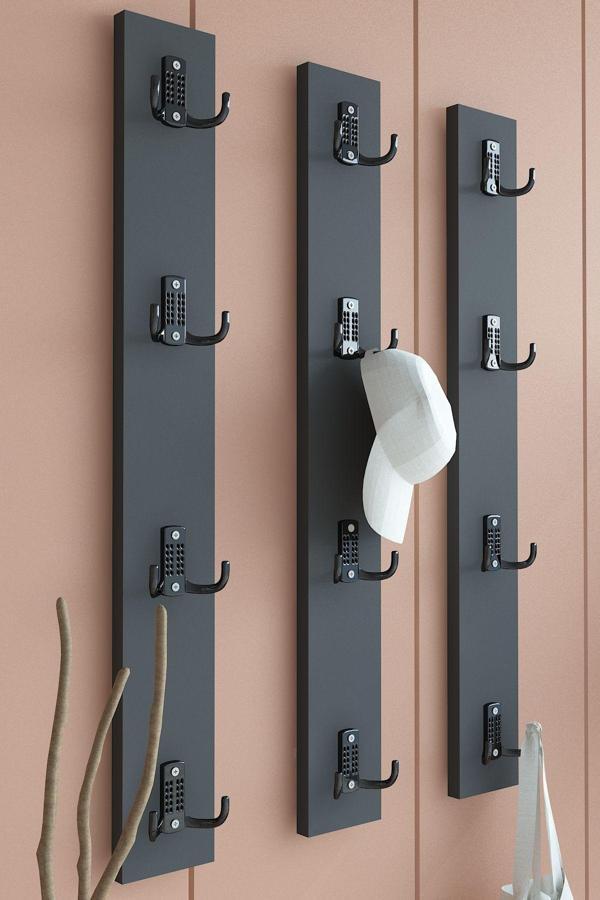 Portmanto Duvar Askılığı Elbise Askılığı Antrasit ASKI-012-4 - 75 cm - Image 1