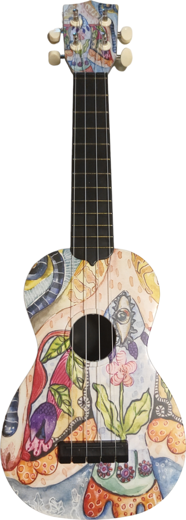 Gonzales Soprano Ukulele Balık Desenli Kapak - Image 1