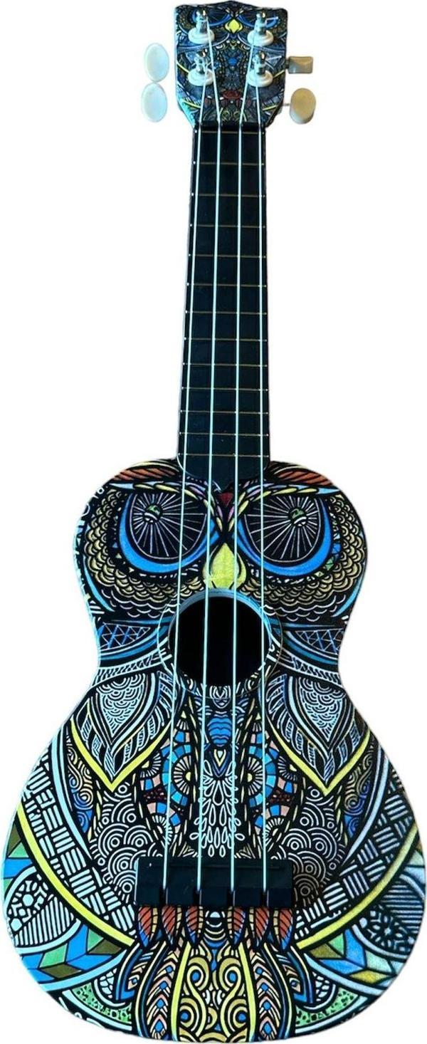 Gonzales Soprano Ukulele Tribal Baykuş Desen Kapak - Image 1