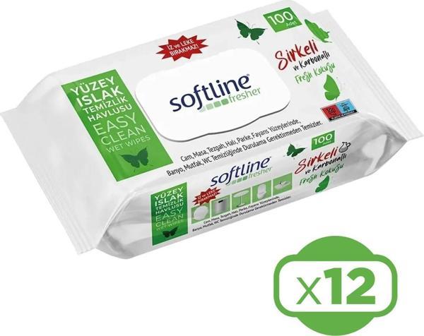 Softline Fresher Yüzey Islak Temizlik Havlusu 100'lü x 12 Adet - Image 1