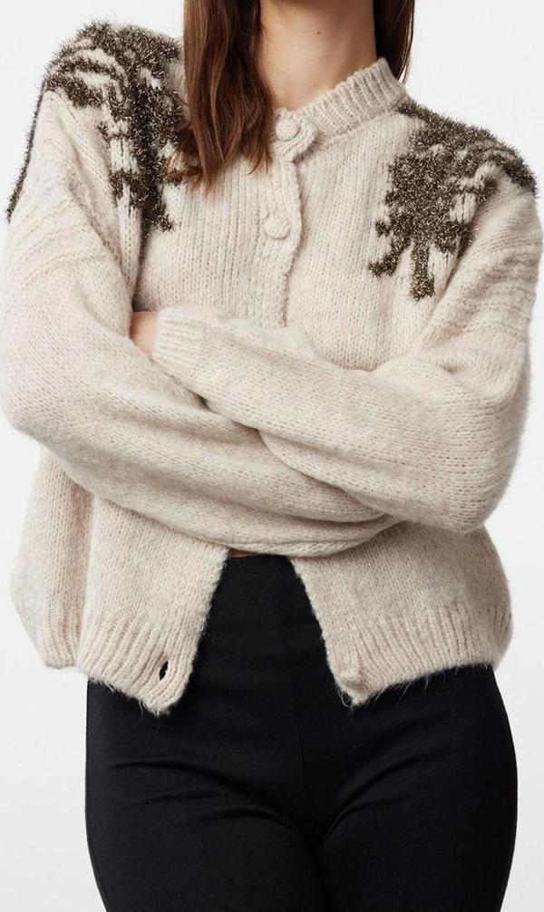 Kadın Modern Tarz Regular Bisiklet Yaka Regular Triko Hırka - Image 1