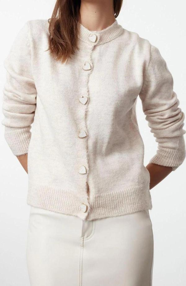 Kadın Modern Tarz Regular Bisiklet Yaka Regular Triko Hırka - Image 1