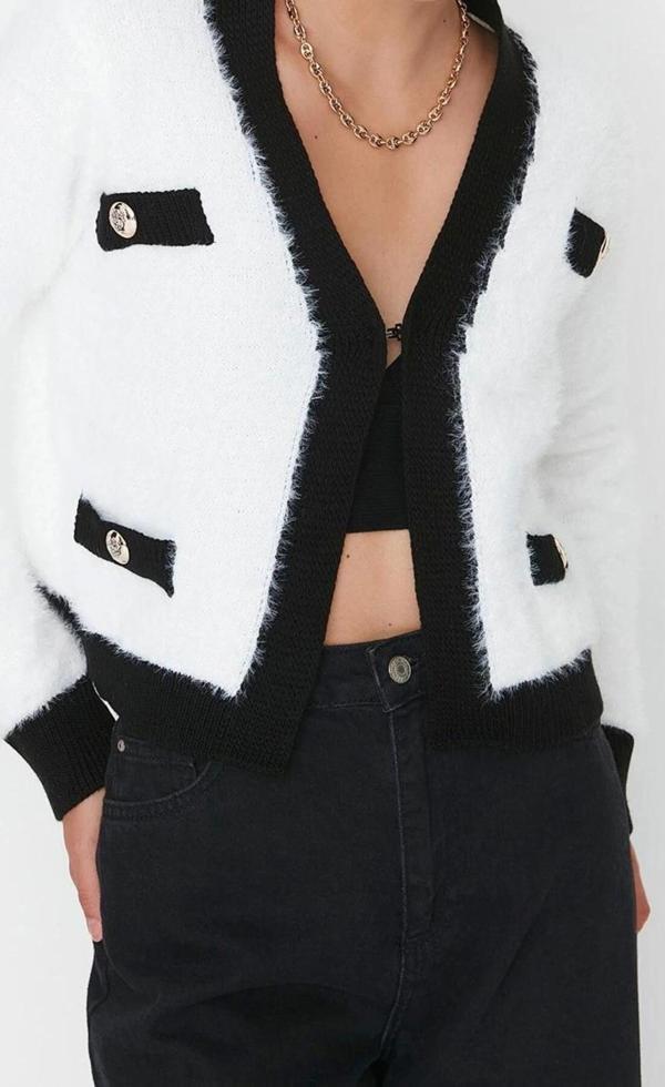 Kadın Modern Tarz Regular V Yaka Regular Triko Hırka - Image 1