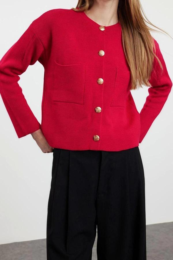 Kadın Modern Tarz Regular Bisiklet Yaka Regular Triko Hırka - Image 1