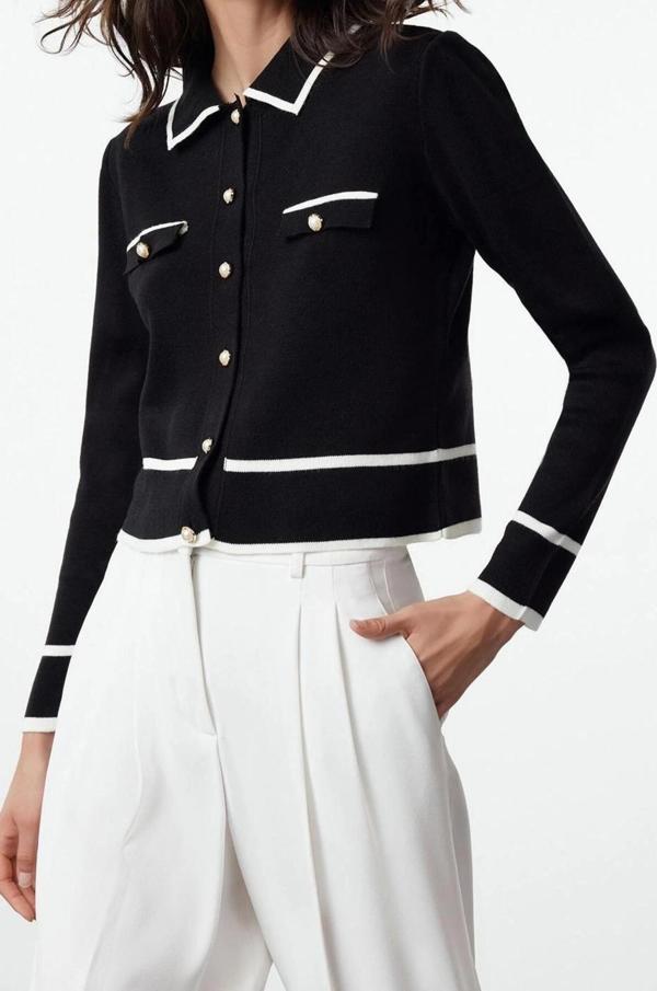 Kadın Modern Tarz Regular Polo Yaka Regular Triko Hırka - Image 1