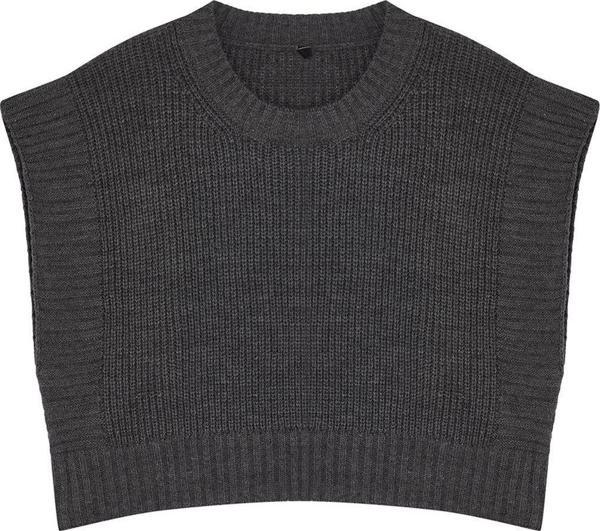 Stil Modern Kadın Crop Standart Kol Bisiklet Yaka Triko Süveter - Image 1