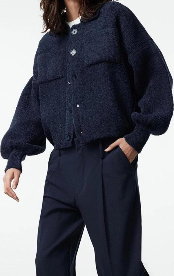 Kadın Modern Tarz Regular Polo Yaka Regular Triko Hırka - Image 1