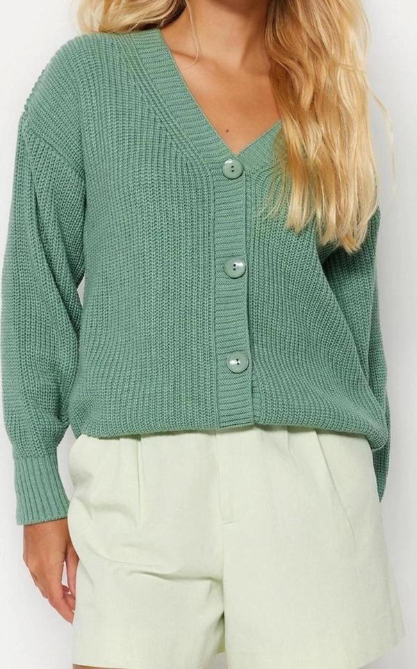 Kadın Modern Tarz Regular V Yaka Regular Triko Hırka - Image 1