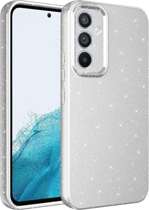 Galaxy S24 FE Kılıf Kamera Korumalı Simli Parıltılı Lüks Silikon - Image 1