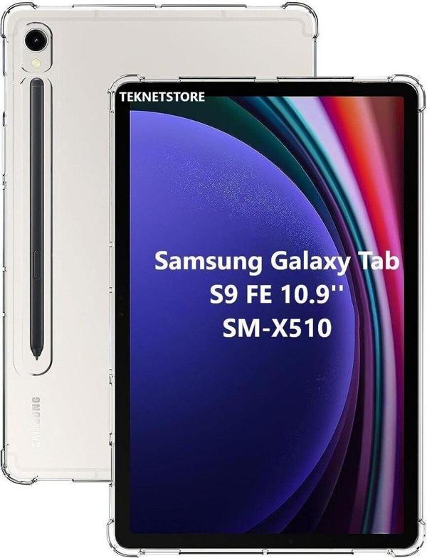 Samsung Galaxy Tab S9 Fe 10.9 Inç Tablet Uyumlu Silikon Kılıf Şeffaf Darbelere Köşe Korumalı Sm-x510 - Image 1