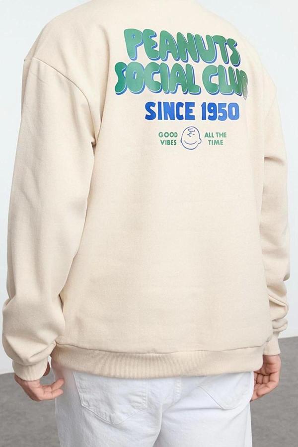 Tarz Bol Bisiklet Yaka Standart Kol Regular Unısex Geniş Kesim Sweatshirt - Image 1