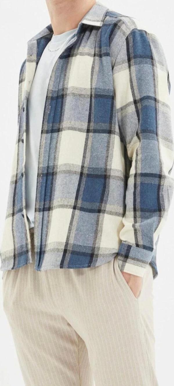 Moda Erkek Gömlek Yaka Ekose Günlük Regular Fit Kışlık Oduncu Kareli Gömlek - Image 1