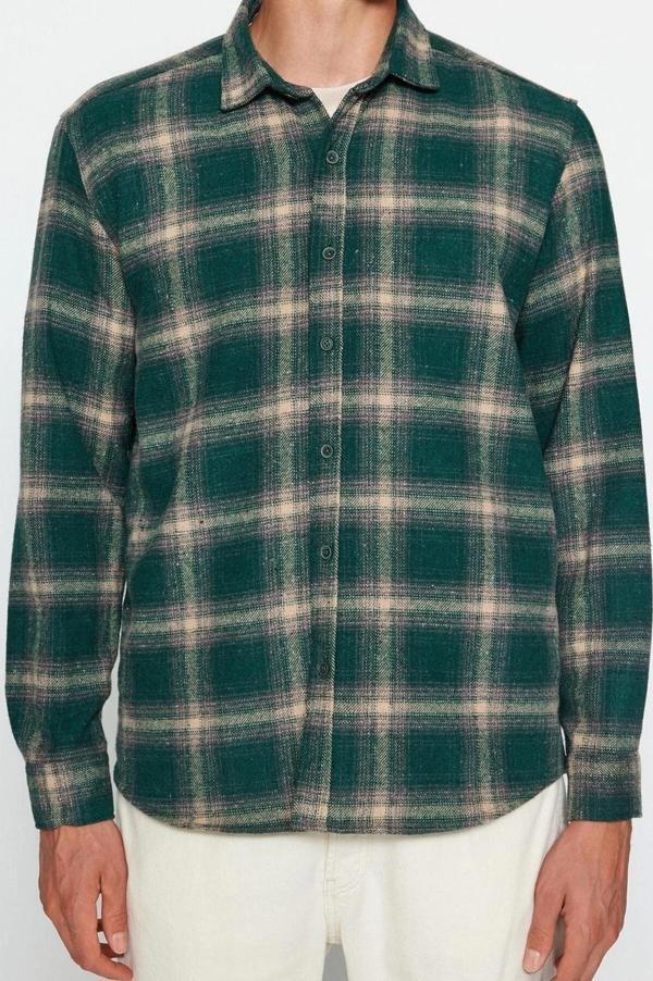 Moda Erkek Gömlek Yaka Ekose Günlük Regular Fit Kışlık Kareli Oduncu Gömlek - Image 1