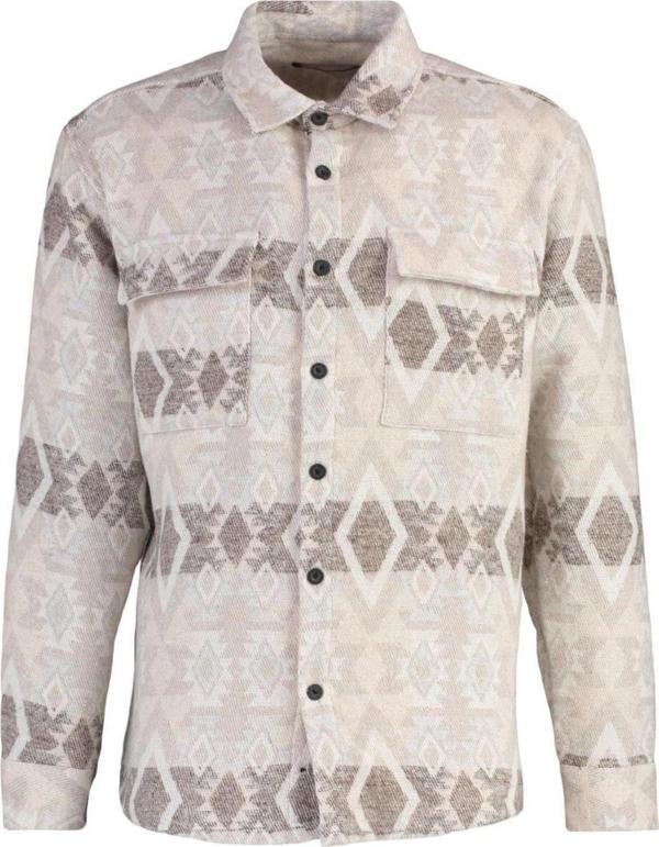 Moda Erkek Etnik Desen Günlük Unisex Regular Fit Çift Cep Kapaklı Etnik Kışlık Oduncu Gömlek - Image 1