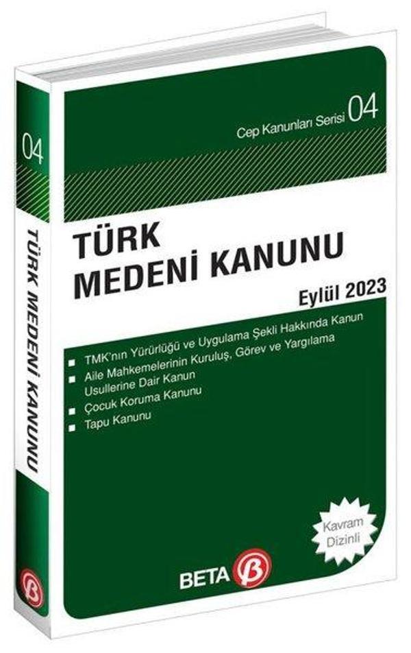 Türk Medeni Kanunu Cep Serisi Eylül 2023 - Beta Yayınları - Image 1