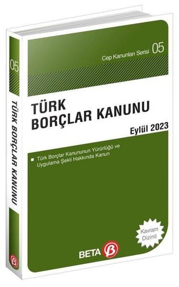 Türk Borçlar Kanunu Cep Serisi Eylül 2023 - Beta Yayınları - Image 1