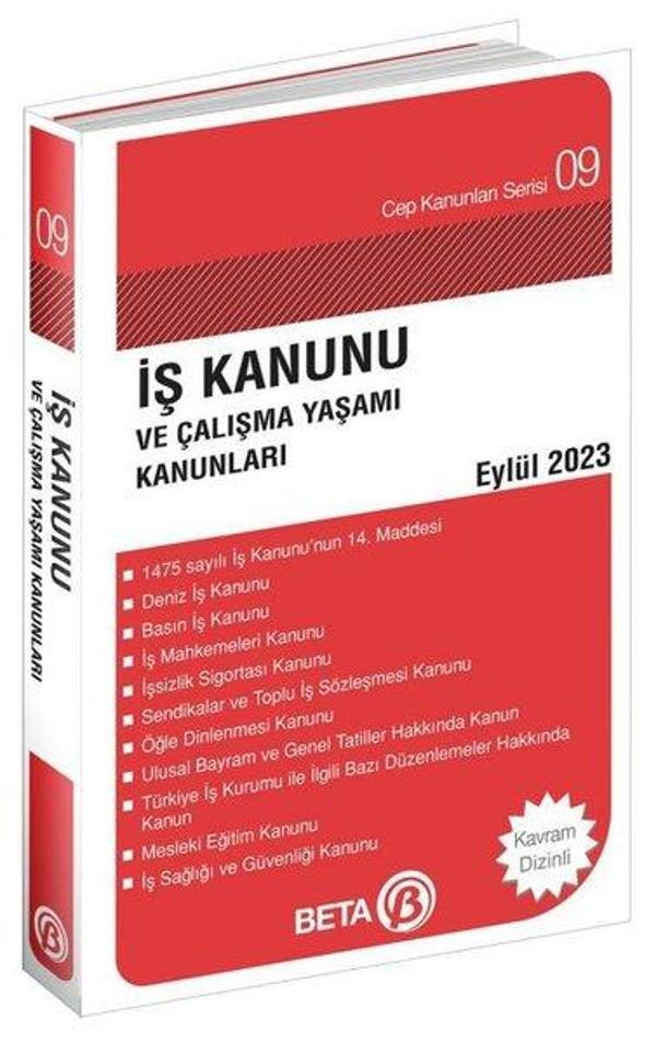 İş Kanunu ve Çalışma Yaşamı Kanunları Cep Serisi Eylül 2023 - Beta Yayınları - Image 1