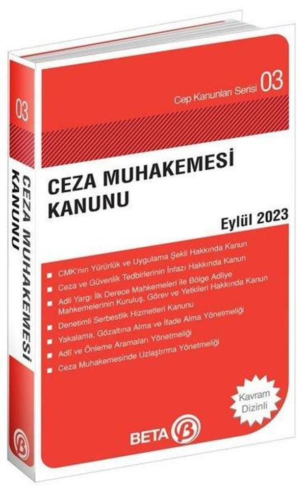 Ceza Muhakemesi Kanunu Cep Serisi Eylül 2023 - Beta Yayınları - Image 1