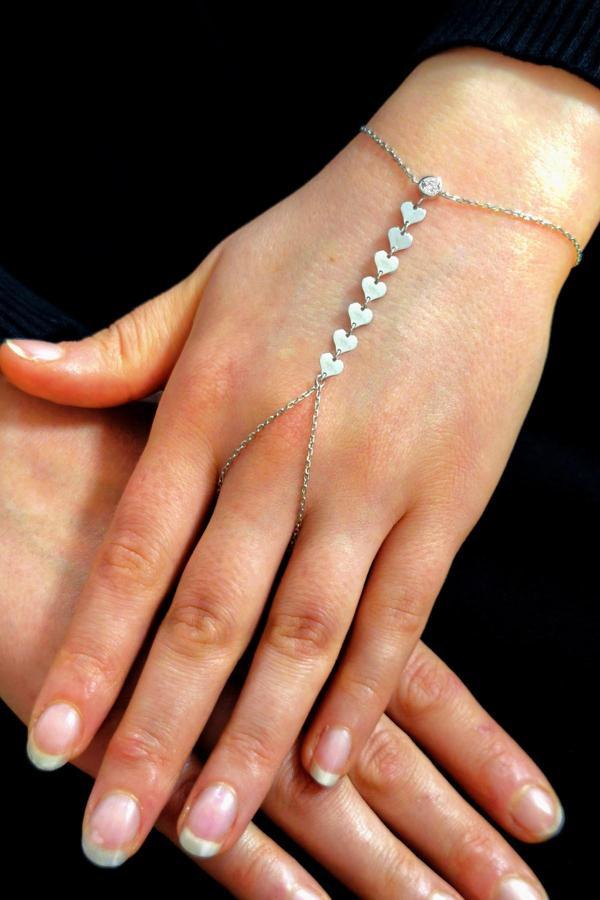 Gümüş rodyumlu zirkon taşlı kalp pullu şahmeran [barcode] - Image 1