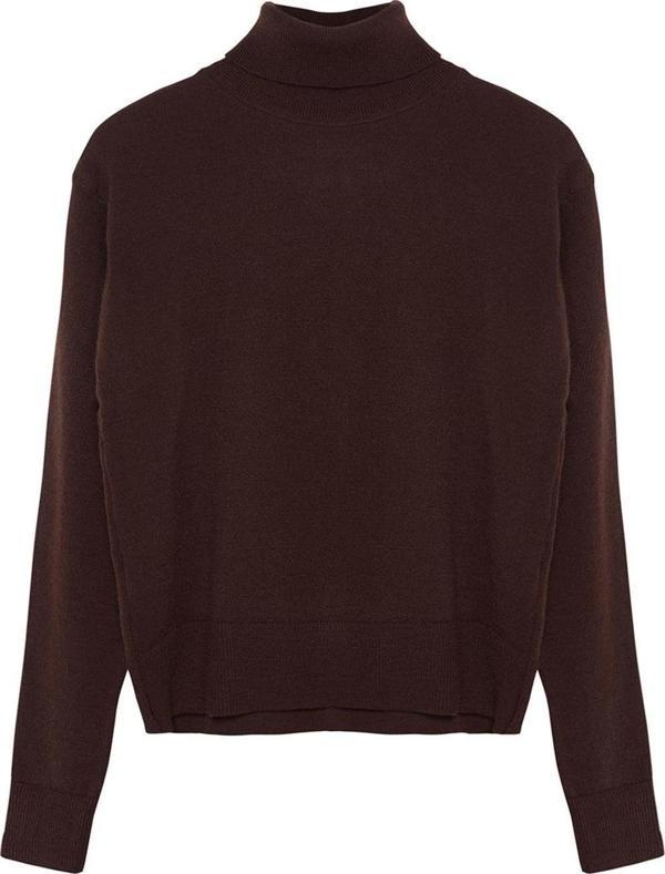 Stil Modern Kadın Regular Standart Kol Balıkçı Yaka Yünlü Couple Geniş Kalıp Triko Kazak - Image 1