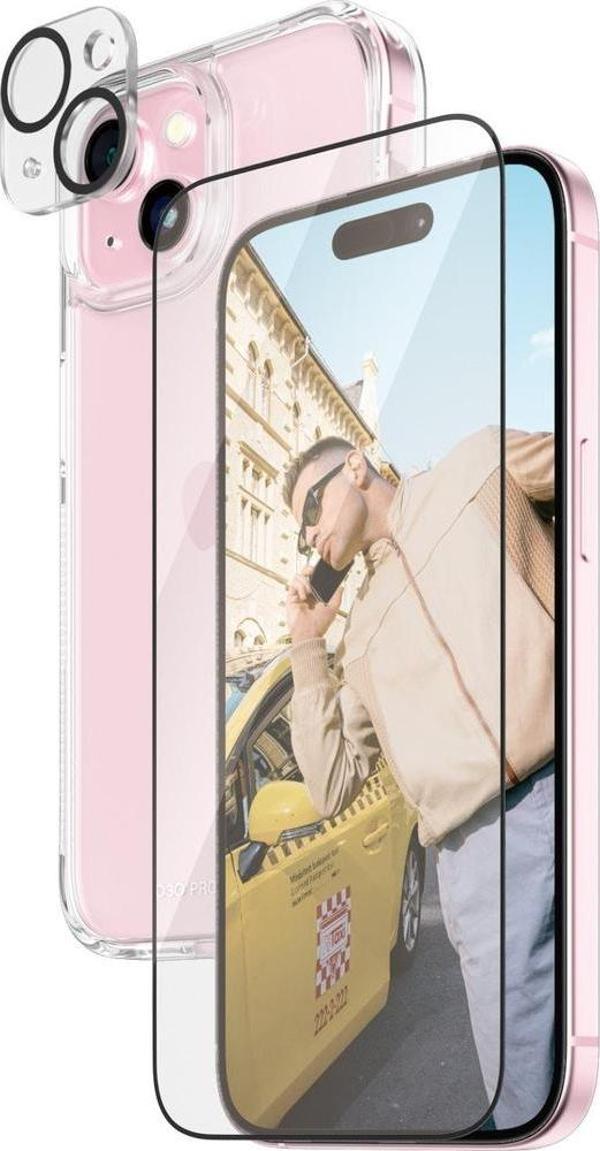 PanzerGlass iPhone 15 3ü 1 Arada Ekran Koruyucu, Kapak, Kamera Koruyucu - Image 1