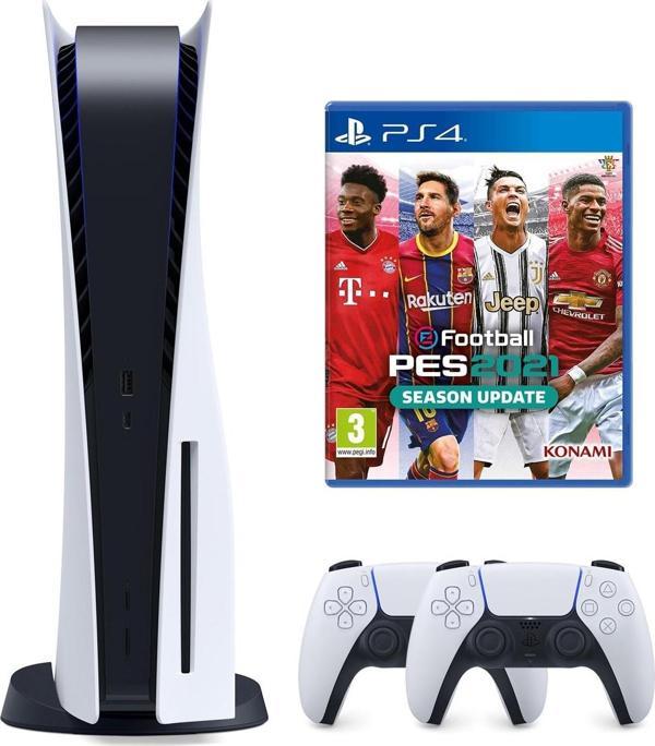 Sony Playstation 5 825 GB + 2. PS5 DualSense + Pes 2021 (ithalatçı Garantili) - Image 1