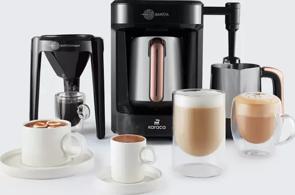 Karaca Hatır Barista Steel Cappuccino Ve Türk Kahve Makinesi Rosegold - Image 1