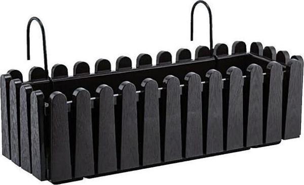 Omnipazar SO-İB02 Antrasit Askılı Balkon Saksı Takım 9 lt No 2  - Image 1
