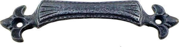 Antika Tarz Dekoratif Pirinç Lale Kapı Kulbu - 27x115 mm, Oksit - Image 1