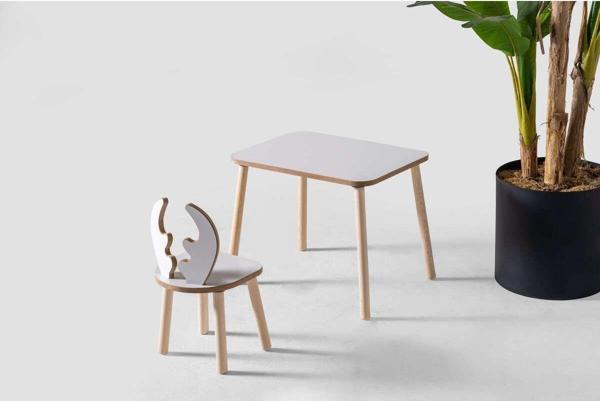 Alfacountry Mobilya Montessori Çocuk Çalışma Masa Ve 1 Sandalye Seti Deer - Image 1
