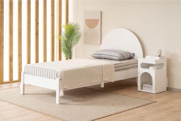 Alfacountry Mobilya Turtle Modern Tek Kişilik Karyola, Beyaz - Image 1