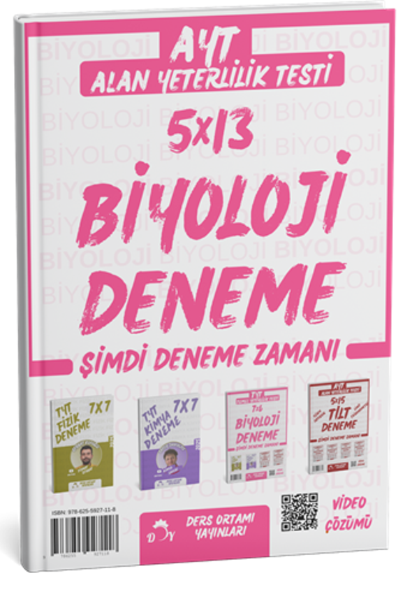 Ders Ortamı YKS AYT Biyoloji 5x13 Deneme Çözümlü Ders Ortamı Yayınları - Ders Ortamı Yayınları - Image 1