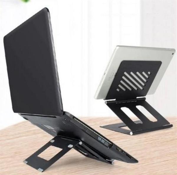 Büro Ev Ofis Bilgisayarı için Katlanır Ayarlı Metal Dizüstü Notebook Yükseltici Sehpası - Image 1