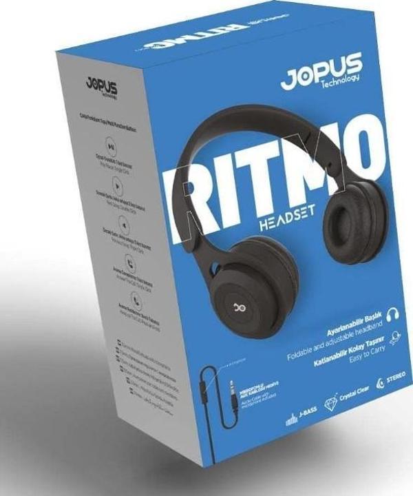 Jopus JS80 Ritmo Universal 3,5 Mikrofonlu Kulaklık Siyah - Image 1