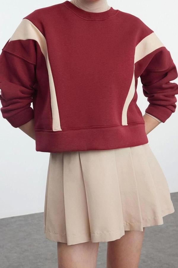 Tarz Regular Bisiklet Yaka Düşük Kol Regular Normal Kalıp Örme Sweatshirt - Image 1