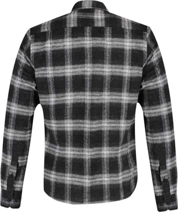 Moda Erkek Düğmeli Yaka Ekose Günlük Apoletli Kışlık Oduncu Kareli Gömlek - Image 1