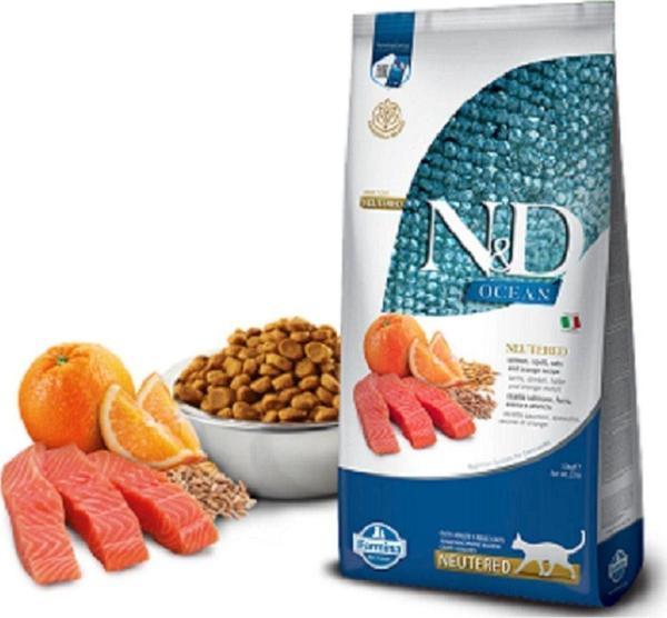 N&D Somonlu Düşük Tahıllı Kısırlaştırılmış Yetişkin Kuru Kedi Maması 10 Kg (Neutered, Salmon Adult) - Image 1