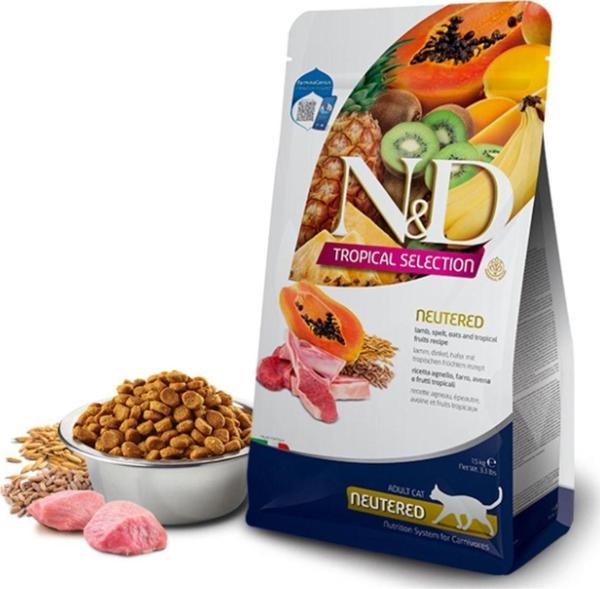 N&D Nd Tropical Selection Kuzu Etli Tropikal Meyveli Kısırlaştırılmış Kedi Maması 10 Kg - Image 1