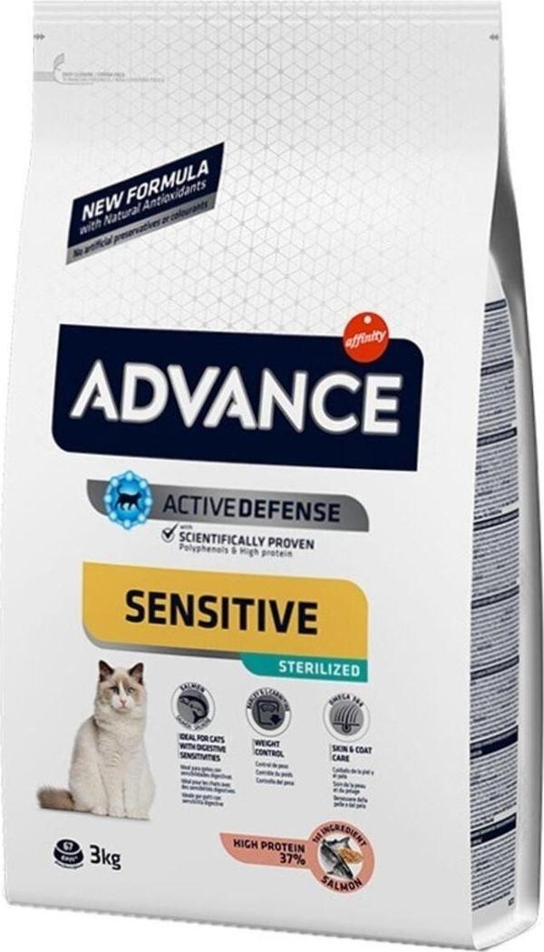 Advance Sensitive Sterilised 3Kg Somonlu Kısır Kedi Maması Kısırlaştırılmış Kedi Maması Hassas Kedi - Image 1