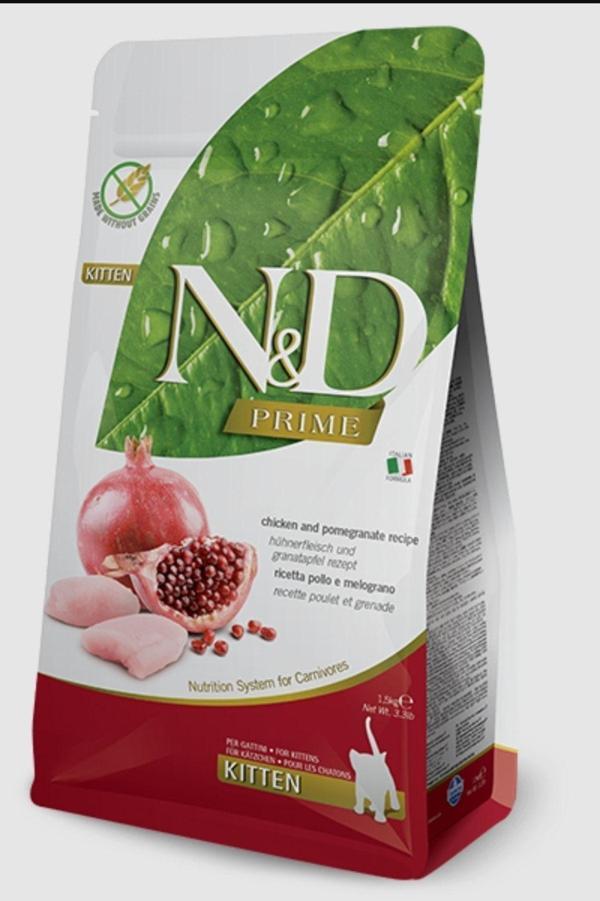 N&D Prıme Tahılsız Tavuk & Nar Yavru Kedi Maması 1,5 Kg - Image 1