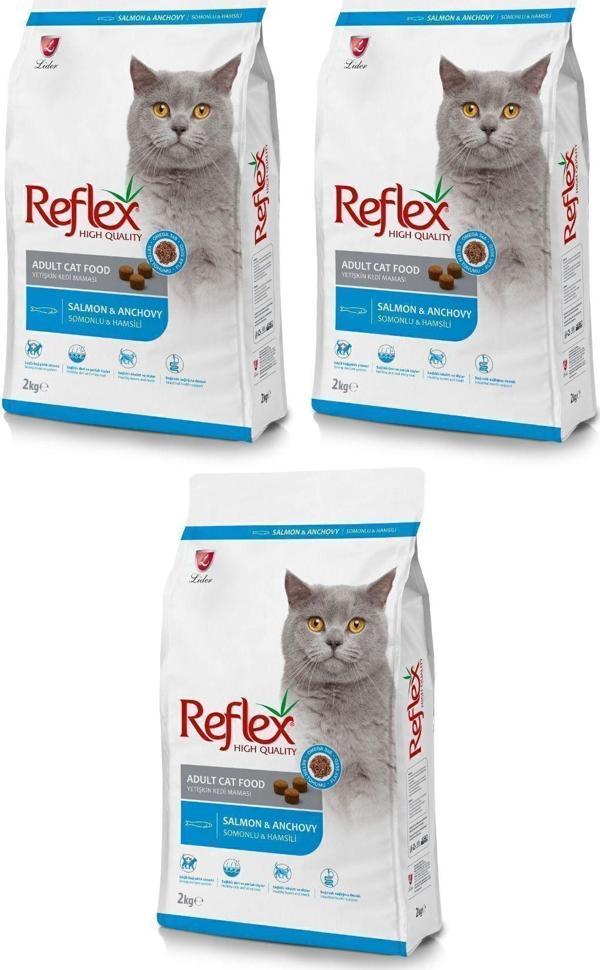 Reflex Somonlu & Hamsili Yetişkin Kedi Maması 2 Kg. X (3 Adet) - Image 1