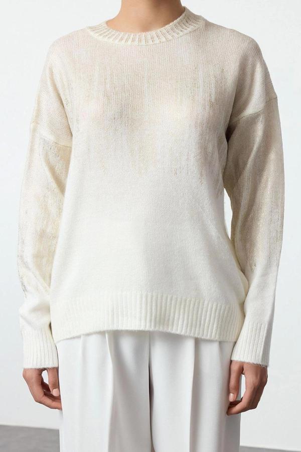 Stil Modern Kadın Regular Standart Kol Bisiklet Yaka Yumuşak Dokulu Basic Triko Kazak - Image 1