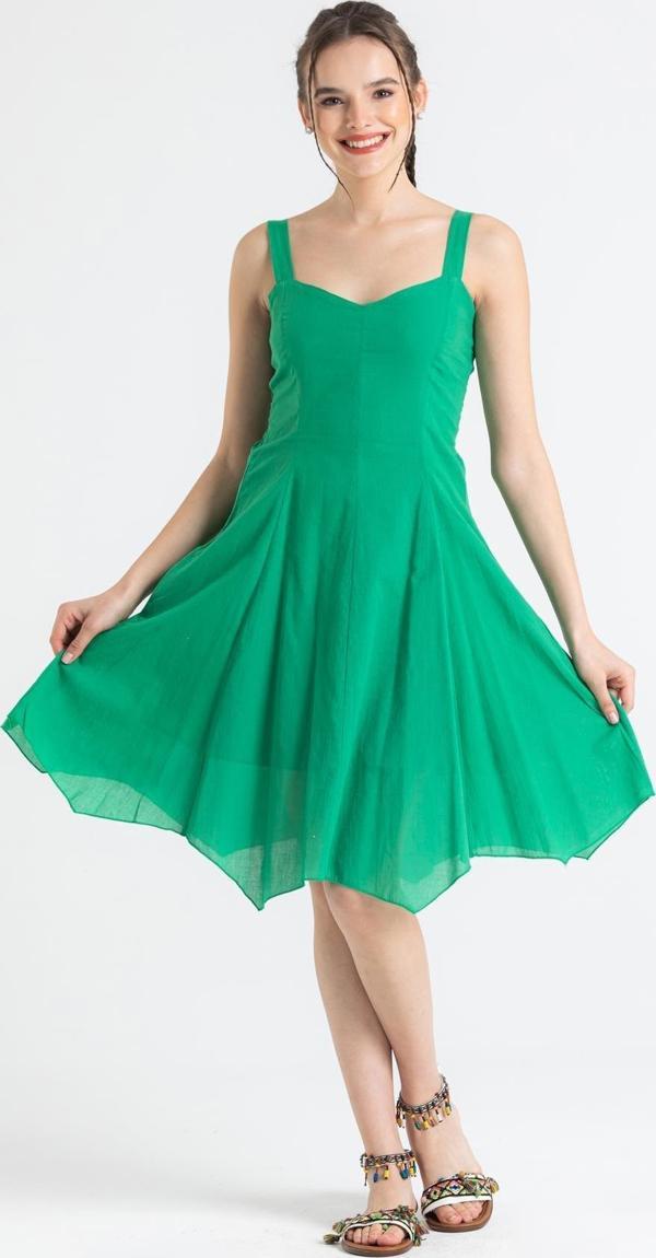 Kolsuz Vual Emel Kısa Yazlık Elbise Çimen Yeşili cmnysl - Image 1
