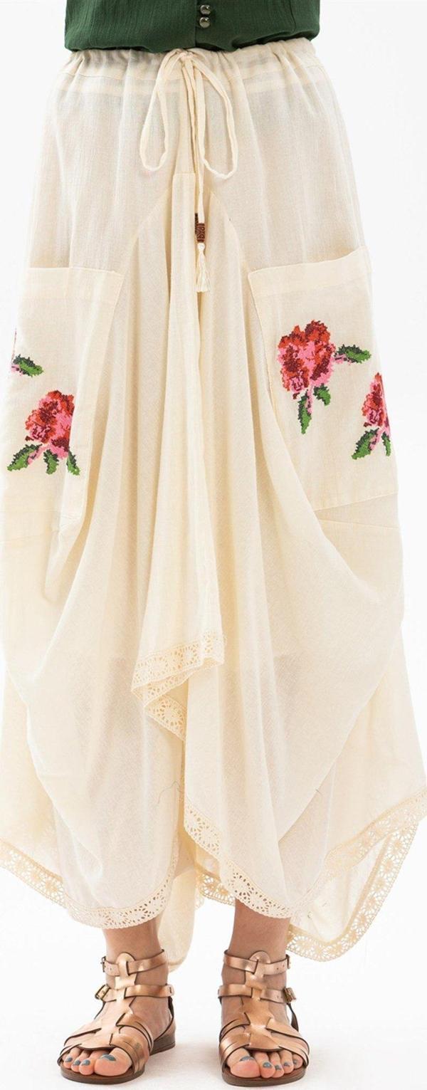 Rumeli Şile Bezi Yazlık Otantik Etek Krem Krm - Image 1