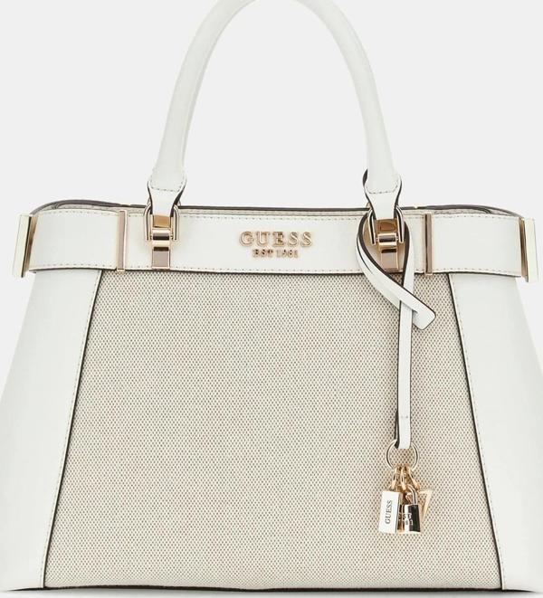 Guess Kadın Beyaz Anadela Üç Bölmeli Satchel Çanta - Image 1