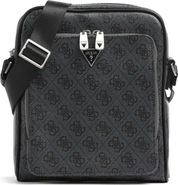Guess Erkek Siyah Milano Üstten Fermuarlı Ön Cepli Crossbody - Image 1