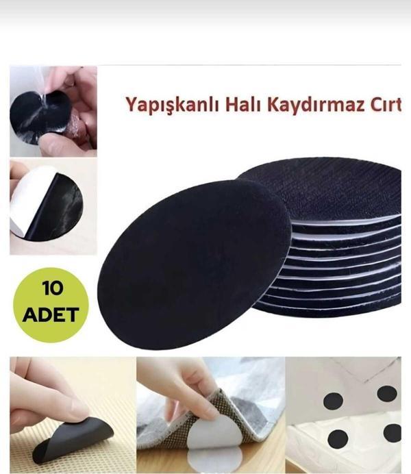 Tafce 10 Adet Halı Kilim Koltuk Örtüsü Sabitleyici Kaydırmaz Cırt Yıkanabilir Kendinden Yapışkanlı Ped - Image 1