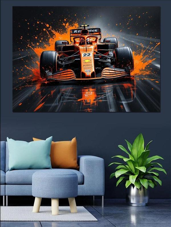 Formula 1 Yarışı Dekoratif Kanvas - Mdf Ahşap Tablo - Image 1