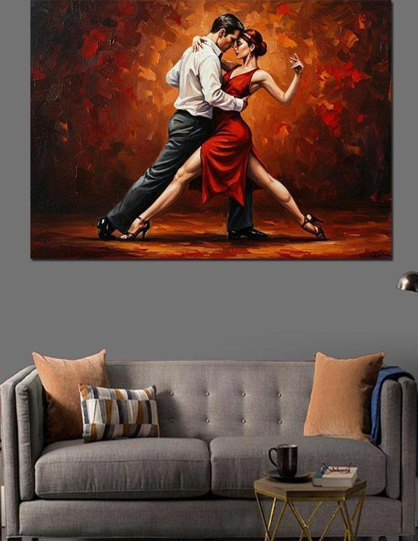 Tutkulu Tango Dansı Dekoratif Kanvas - Mdf Ahşap Tablo - Image 1