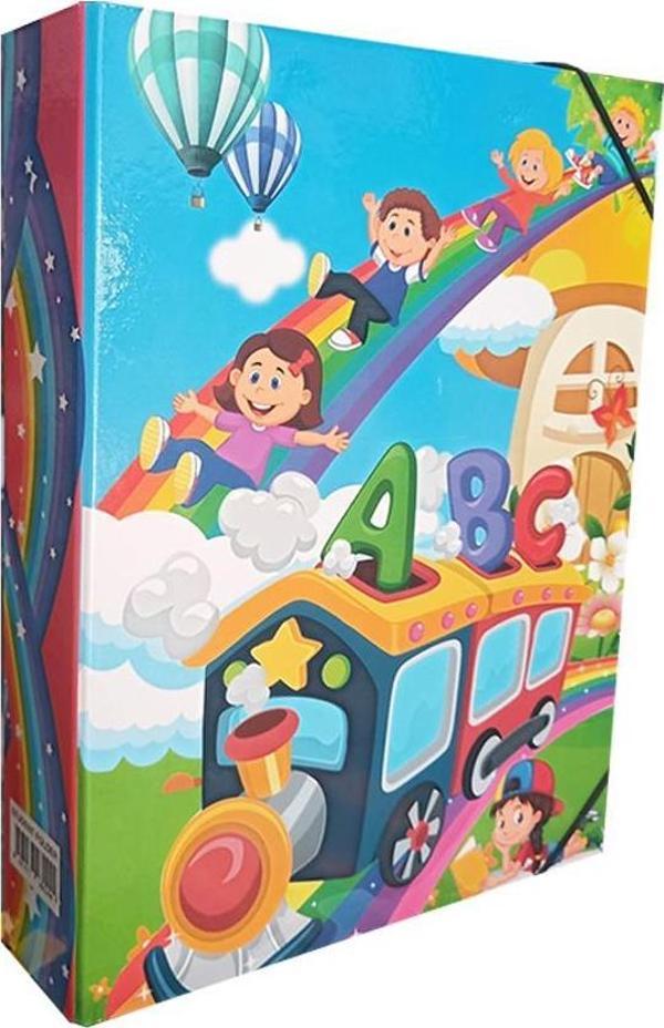 Lastikli Klasör Figürlü 1 Adet İpli Klasör 32x24x6 cm Okul Öğrenci Klasörü Lastikli Çanta İpli Dosya - Image 1